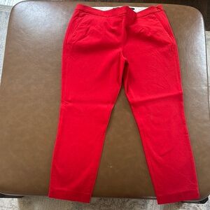 J. Crew Red Trousers Vibrant Cotton Blend